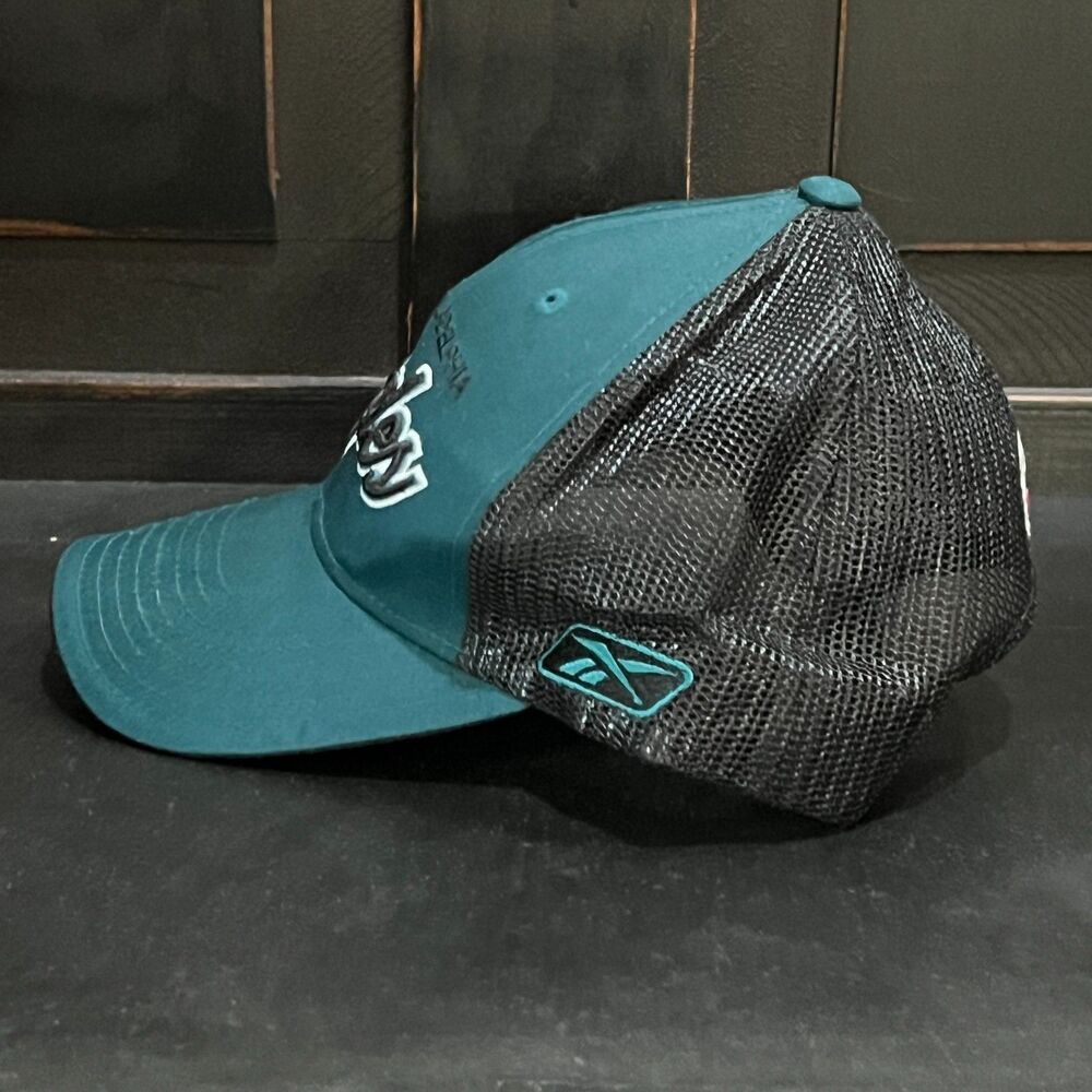 Vintage Y2K Reebok NFL Philadelphia Eagles Script Snapback Green Black Hat - Picture 6 of 10